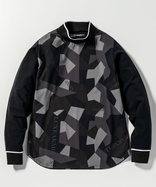 【セール】LUXEAKMPLUS(リュクスエイケイエムプラス)ゴルフ カモ柄モックネックロングTシャツ（Tシャツ/カットソー）｜LUXEAKMPLUS（リュクスエイケイエムプラス）