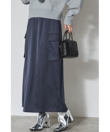 【ZOZO限定】サテンカーゴスカート