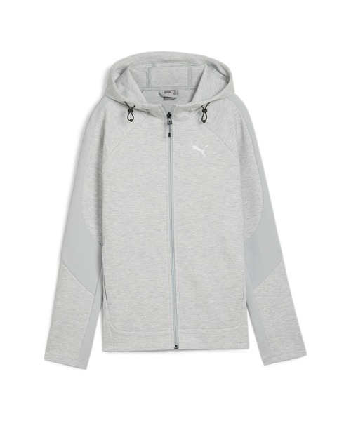 PUMA(プーマ)の「PUMA プーマ ウィメンズ エヴォストライプ フルジップ フーディー(パーカー・レディース・ライトグレー/ブラック・LARGE/SMALL/MEDIUM/X-LARGE)」の2枚目の写真