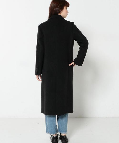 Another Edition（アナザーエディション）の「ソフトメルトンロングコート/ AEBC 　ソフトメルトン LONG CT（チェスターコート・レディース・ダークグレー・MEDIUM/SMALL）」の2枚目の写真