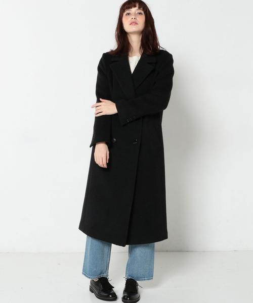 Another Edition（アナザーエディション）の「ソフトメルトンロングコート/ AEBC 　ソフトメルトン LONG CT（チェスターコート・レディース・ダークグレー・MEDIUM/SMALL）」の3枚目の写真