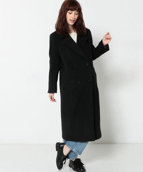 Another Edition（アナザーエディション）の「ソフトメルトンロングコート/ AEBC 　ソフトメルトン LONG CT（チェスターコート・レディース・ダークグレー・MEDIUM/SMALL）」の5枚目の写真