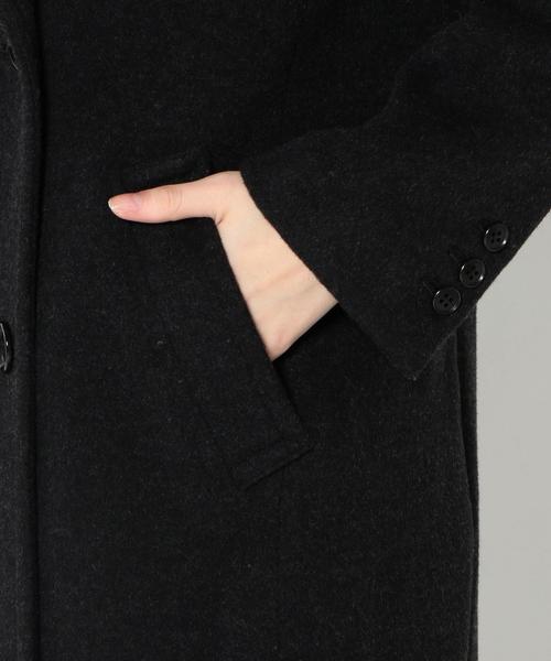 Another Edition（アナザーエディション）の「ソフトメルトンロングコート/ AEBC 　ソフトメルトン LONG CT（チェスターコート・レディース・ダークグレー・MEDIUM/SMALL）」の11枚目の写真