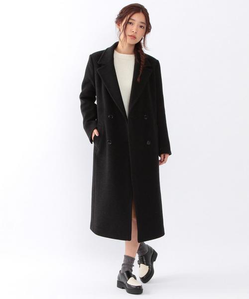 Another Edition（アナザーエディション）の「ソフトメルトンロングコート/ AEBC 　ソフトメルトン LONG CT（チェスターコート・レディース・ダークグレー・MEDIUM/SMALL）」の7枚目の写真
