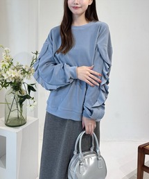 clear | 袖フリルスウェットトップス [甘めにも着れる]≪2024AW新作≫(スウェット)
