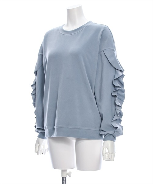 clear（クリア）の「袖フリルスウェットトップス [大人 カジュアル 着回し力抜群]≪再入荷≫（スウェット・レディース・ブルーグレー/ブラック/オフホワイト・F）」の18枚目の写真