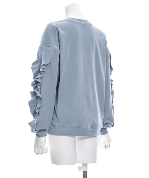 clear（クリア）の「袖フリルスウェットトップス [大人 カジュアル 着回し力抜群]≪再入荷≫（スウェット・レディース・ブルーグレー/ブラック/オフホワイト・F）」の12枚目の写真