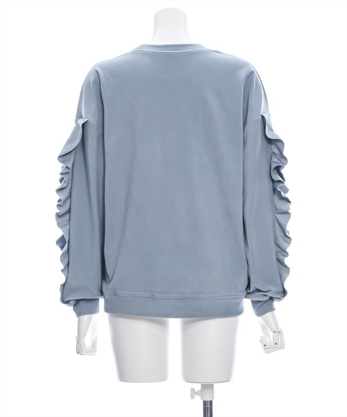 clear（クリア）の「袖フリルスウェットトップス [大人 カジュアル 着回し力抜群]≪再入荷≫（スウェット・レディース・ブルーグレー/ブラック/オフホワイト・F）」の13枚目の写真