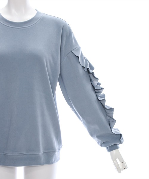 clear（クリア）の「袖フリルスウェットトップス [大人 カジュアル 着回し力抜群]≪再入荷≫（スウェット・レディース・ブルーグレー/ブラック/オフホワイト・F）」の15枚目の写真