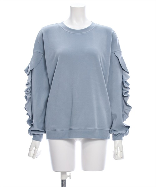 clear（クリア）の「袖フリルスウェットトップス [大人 カジュアル 着回し力抜群]≪再入荷≫（スウェット・レディース・ブルーグレー/ブラック/オフホワイト・F）」の19枚目の写真