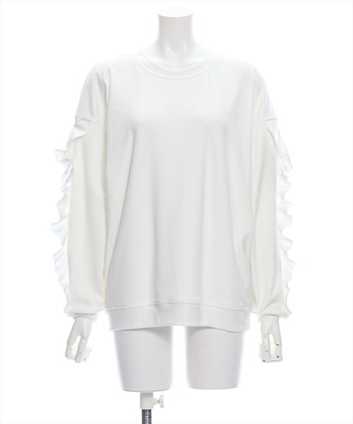 clear（クリア）の「袖フリルスウェットトップス [大人 カジュアル 着回し力抜群]≪再入荷≫（スウェット・レディース・ブルーグレー/ブラック/オフホワイト・F）」の21枚目の写真