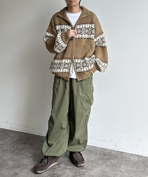 CPCM（シーピーシーエム）の「ジャガードZIPカーディガン（カーディガン/ボレロ・メンズ・アイボリー/ベージュ/ネイビー・MEDIUM/LARGE）」の15枚目の写真