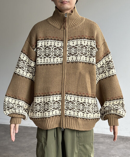 CPCM（シーピーシーエム）の「ジャガードZIPカーディガン（カーディガン/ボレロ・メンズ・アイボリー/ベージュ/ネイビー・MEDIUM/LARGE）」の16枚目の写真