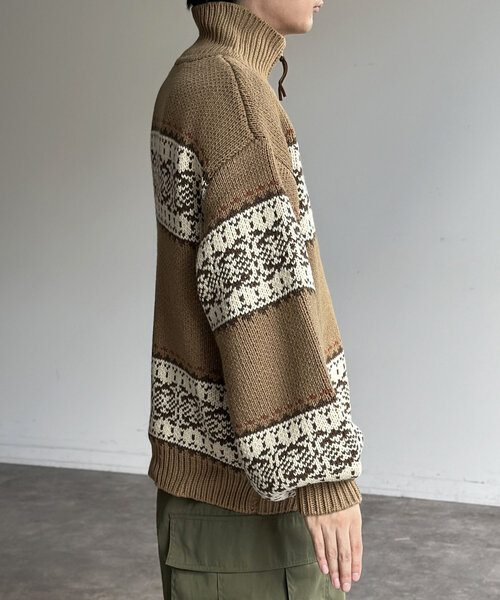 CPCM（シーピーシーエム）の「ジャガードZIPカーディガン（カーディガン/ボレロ・メンズ・アイボリー/ベージュ/ネイビー・MEDIUM/LARGE）」の17枚目の写真
