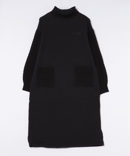 Arnold Palmer（アーノルドパーマー）の「裏フリース ニットドッキング ワンピース（ワンピース・レディース・杢グレー/ライトベージュ/ブラック・L/M/S）」の7枚目の写真