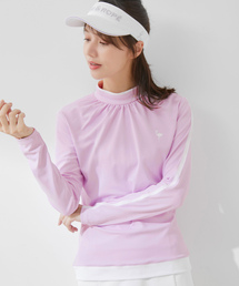 JUN&ROPE' | 【UV】【防透】配色ギャザー長袖プルオーバー(Tシャツ/カットソー)