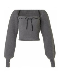 ALLuRing ChaRm（アリュリングチャーム）の「Ribbon Knit Camisole Set / ショート丈リボンニット&ニットキャミソール 2点セット アンサンブル（ニット/セーター）」