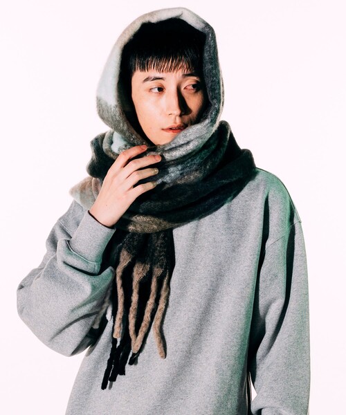 FREAK'S STORE（フリークスストア）の「チェック ボリューム マフラー（マフラー・メンズ・ブラック/イエロー/オレンジ・ﾌﾘ-）」の2枚目の写真