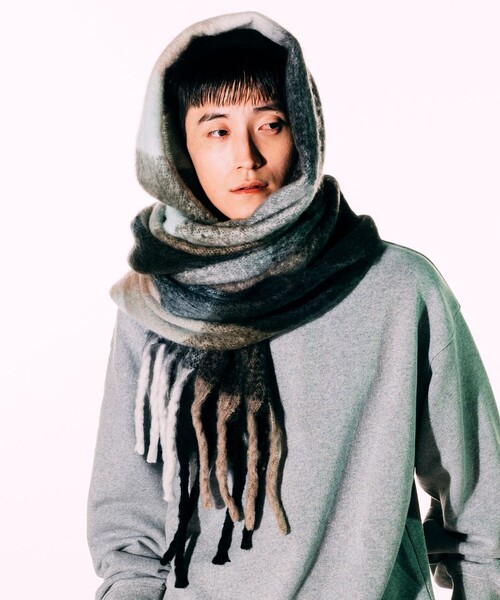 FREAK'S STORE（フリークスストア）の「チェック ボリューム マフラー（マフラー・メンズ・ブラック/イエロー/オレンジ・ﾌﾘ-）」の10枚目の写真