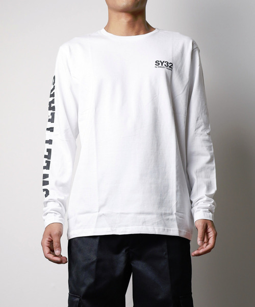 【セール】【SY32 by SWEET YEARS】ARM LOGO L/S TEE（Tシャツ/カットソー）｜SY32 by SWEET YEARS（エスワイサーティトゥバイスィートイヤーズ）