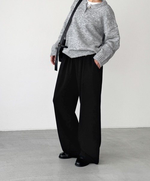 CANAL JEAN（キャナルジーン）の「El mar　裏起毛ワイドレッグスウェットパンツ（スウェットパンツ・レディース・グレー/ブラック/ネイビー/アイボリー・ONE SIZE）」の8枚目の写真