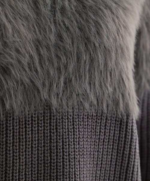 Petit fleur（プチフルール）の「・Petit Fleur シャギーキリカエニット（ニット/セーター・レディース・オフホワイト/チャコールグレー/ピンク/サックスブルー/グレイッシュベージュ/アイボリー・FREE）」の11枚目の写真