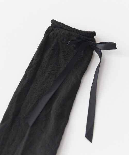 ROOPTOKYO（ループトウキョウ）の「シースルーリボンハイソックス（ソックス/靴下・レディース・ホワイト/ブラック・FREE）」の11枚目の写真