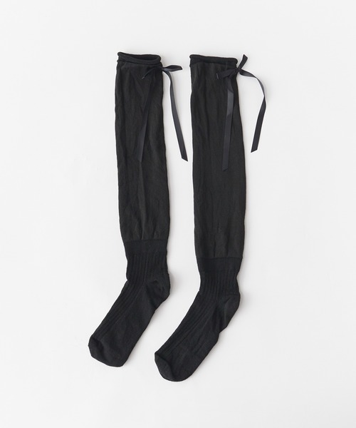 ROOPTOKYO（ループトウキョウ）の「シースルーリボンハイソックス（ソックス/靴下・レディース・ホワイト/ブラック・FREE）」の7枚目の写真