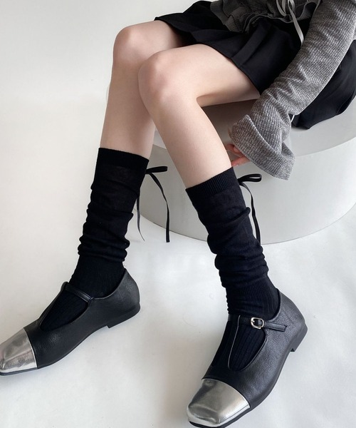 ROOPTOKYO（ループトウキョウ）の「シースルーリボンハイソックス（ソックス/靴下・レディース・ホワイト/ブラック・FREE）」の17枚目の写真