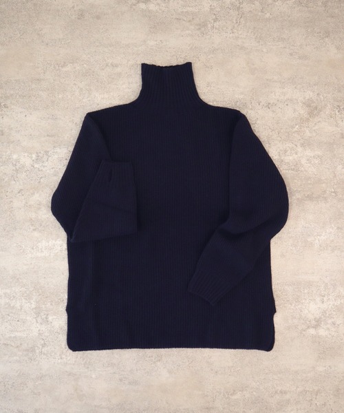 AMBIDEX（アンビデックス）の「片畦 ハイネックプルオーバー（ニット/セーター・レディース・ピンク/アイボリー/ネイビー/グリーン/レッド・FREE）」の4枚目の写真