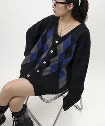 WHO'S WHO gallery | 【UNISEX/ユニセックス】アーガイルモヘアライクカーディガン(カーディガン/ボレロ)