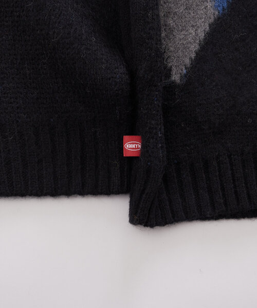 WHO'S WHO gallery（フーズフーギャラリー）の「【UNISEX/ユニセックス】アーガイルモヘアライクカーディガン（カーディガン/ボレロ・レディース・グリーン/キャメル/ブラック・MEDIUM/LARGE）」の15枚目の写真