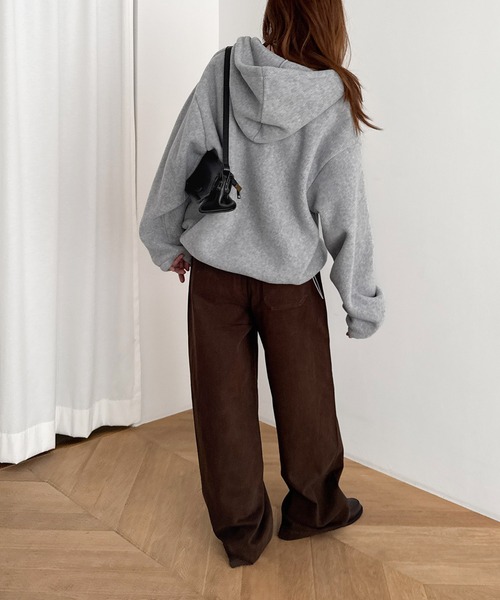 CANAL JEAN（キャナルジーン）の「El mar　フリースハーフジップパーカー（パーカー・レディース・チャコールグレー/グレー・ONE SIZE）」の7枚目の写真