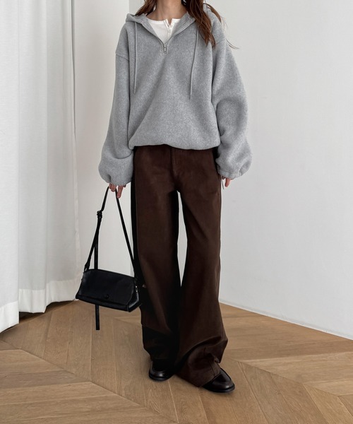 CANAL JEAN（キャナルジーン）の「El mar　フリースハーフジップパーカー（パーカー・レディース・チャコールグレー/グレー・ONE SIZE）」の8枚目の写真