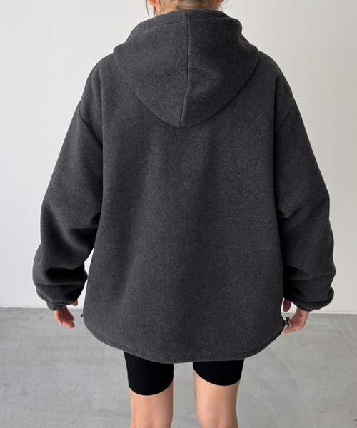 CANAL JEAN（キャナルジーン）の「El mar　フリースハーフジップパーカー（パーカー・レディース・チャコールグレー/グレー・ONE SIZE）」の12枚目の写真