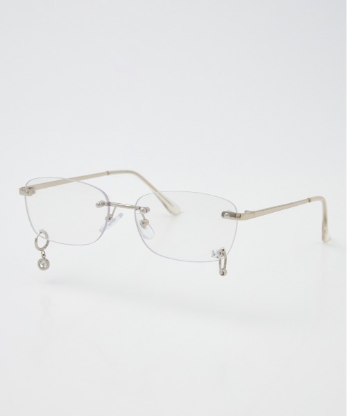 SLY(スライ)の「【再入荷】PIERCE DETAILS EYEWEAR ピアス ディティール アイウエア メガネ(メガネ・レディース・シルバー・FREE)」の2枚目の写真