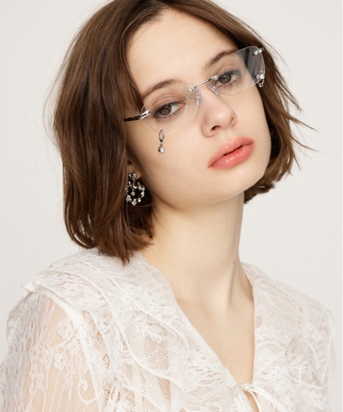メガネピアスブラウン 再入荷】PIERCE DETAILS EYEWEAR ピアス ディティール アイ