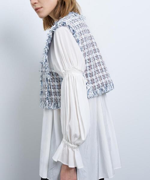ツィード2WAYショートベスト（ベスト）｜LANVIN en Bleu（ランバンオン 