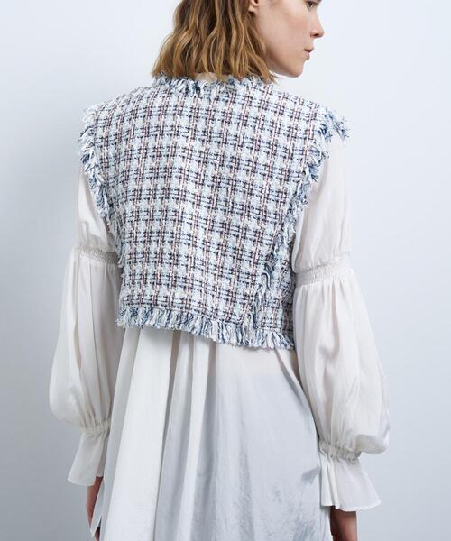 LANVIN en Bleu（ランバンオンブルー）の「ツイード２ＷＡＹショートベスト（ベスト・レディース・ブルー系その他/オフホワイト・36/38）」の15枚目の写真