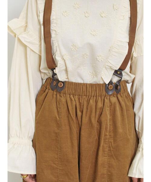 Samansa Mos2（サマンサ モスモス）の「細コールサスペンダー付ワイドパンツ（その他パンツ・レディース・カーキ/ベージュ/キャメル/ダークブラウン・F）」の17枚目の写真