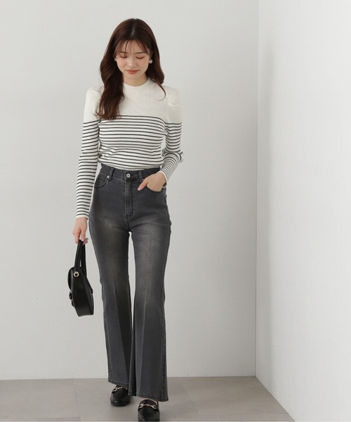 PROPORTION BODY DRESSING（プロポーションボディドレッシング）の「パワーショルダーニット / 1215170103（ニット/セーター・レディース・パープル/ホワイト系その他/ホワイト・FREE）」の5枚目の写真