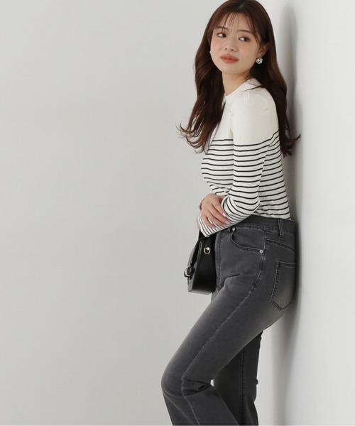 PROPORTION BODY DRESSING（プロポーションボディドレッシング）の「パワーショルダーニット / 1215170103（ニット/セーター・レディース・パープル/ホワイト系その他/ホワイト・FREE）」の7枚目の写真