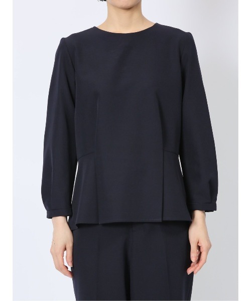 m.f.editorial（エムエフエディトリアル）の「【ストレッチ】m.f.エディトリアルレディース ペプラム プルオーバーブラウス 紺(セットアップ可能)（シャツ/ブラウス・レディース・ネイビー・MEDIUM/LARGE）」の7枚目の写真