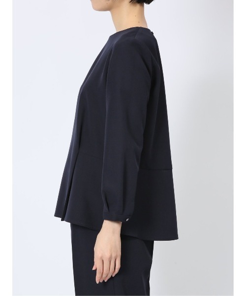 m.f.editorial（エムエフエディトリアル）の「【ストレッチ】m.f.エディトリアルレディース ペプラム プルオーバーブラウス 紺(セットアップ可能)（シャツ/ブラウス・レディース・ネイビー・MEDIUM/LARGE）」の6枚目の写真