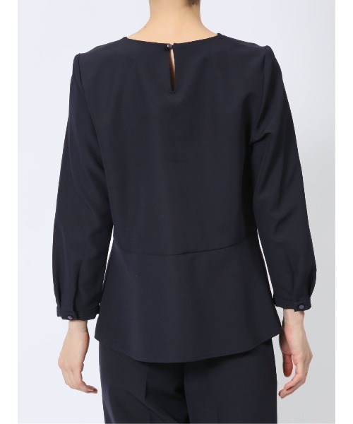 m.f.editorial（エムエフエディトリアル）の「【ストレッチ】m.f.エディトリアルレディース ペプラム プルオーバーブラウス 紺(セットアップ可能)（シャツ/ブラウス・レディース・ネイビー・MEDIUM/LARGE）」の5枚目の写真