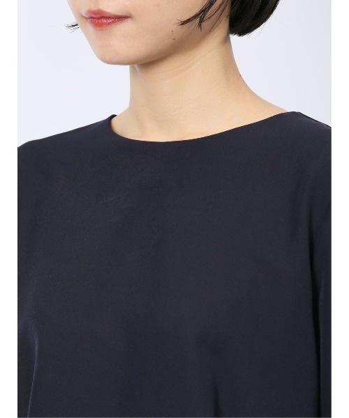 m.f.editorial（エムエフエディトリアル）の「【ストレッチ】m.f.エディトリアルレディース ペプラム プルオーバーブラウス 紺(セットアップ可能)（シャツ/ブラウス・レディース・ネイビー・MEDIUM/LARGE）」の4枚目の写真