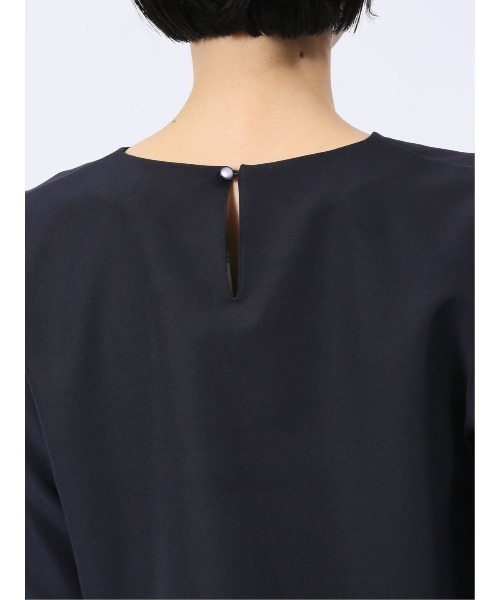 m.f.editorial（エムエフエディトリアル）の「【ストレッチ】m.f.エディトリアルレディース ペプラム プルオーバーブラウス 紺(セットアップ可能)（シャツ/ブラウス・レディース・ネイビー・MEDIUM/LARGE）」の2枚目の写真