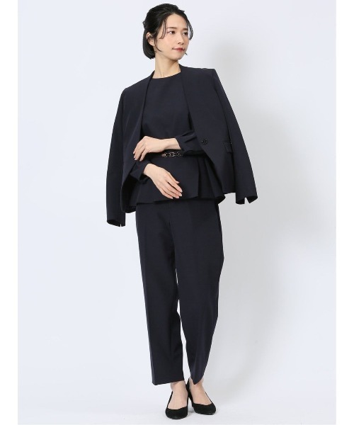 m.f.editorial（エムエフエディトリアル）の「【ストレッチ】m.f.エディトリアルレディース ペプラム プルオーバーブラウス 紺(セットアップ可能)（シャツ/ブラウス・レディース・ネイビー・MEDIUM/LARGE）」の10枚目の写真