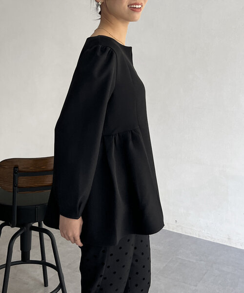 Chez toi（シェトワ）の「【セレモニー対応可】ペプラムブラウス（シャツ/ブラウス・レディース・ブラック/ネイビー/オフホワイト・FREE）」の20枚目の写真