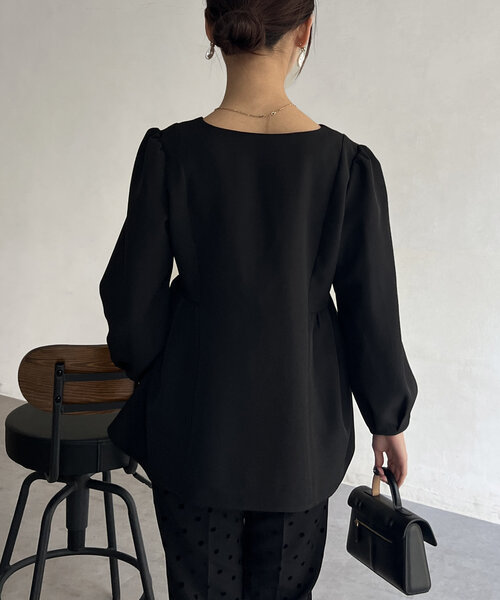 Chez toi（シェトワ）の「【セレモニー対応可】ペプラムブラウス（シャツ/ブラウス・レディース・ブラック/ネイビー/オフホワイト・FREE）」の18枚目の写真